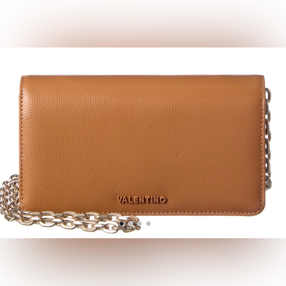 Valentino Leather Sam Logo Chain Strap wallet NWT💋🔥